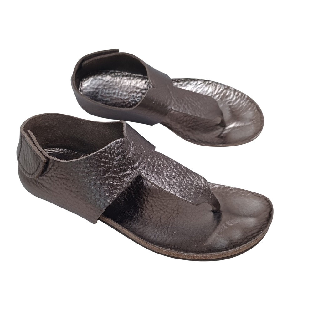 Pedro Garcia Dark Brown Leather Toe-Ring Sandals